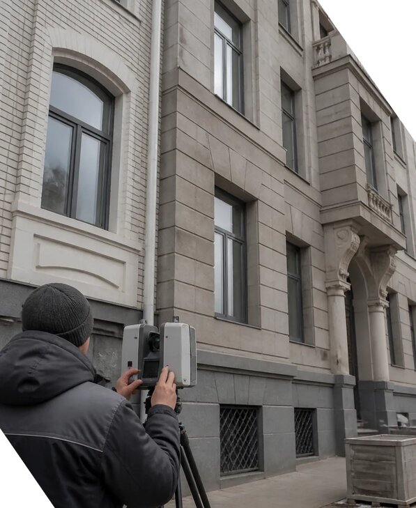 Лазерное сканирование фасадов зданий для обследования в Егорьевске